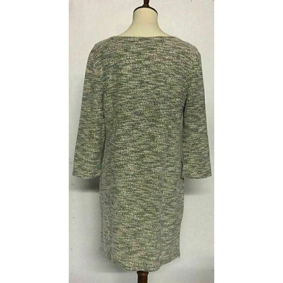 Angie Women's Heather Gray Knit Shift 3/4 Sleeve Sweater Dress Size L - Picture 9 of 10